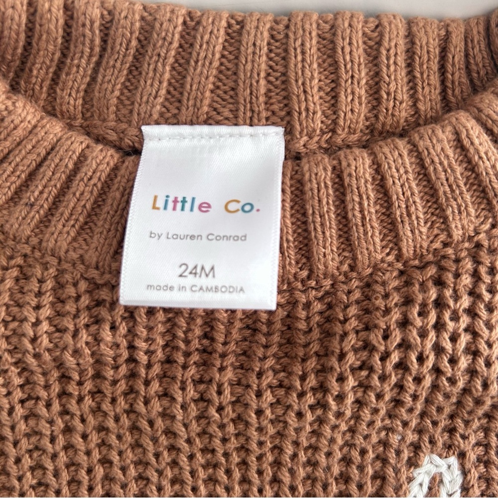 Little Co.  Kids Sweater Graphic Pumpkin  Size 24M Orange - Picture 4 of 4